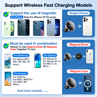 15W Qi magnetyczna bezprzewodowa ładowarka samochodowa uchwyt telefonu dla iPhone 13 12 Pro Max uniwersalny bezprzewodowy uchwyt samochodowy do ładowania telefonu 6